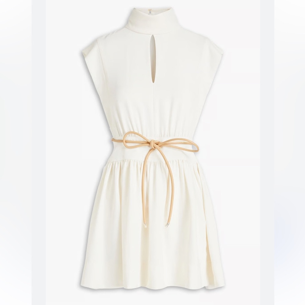 ZIMMERMANN Belted Twill Mini Dress - Off-White NEW NWT